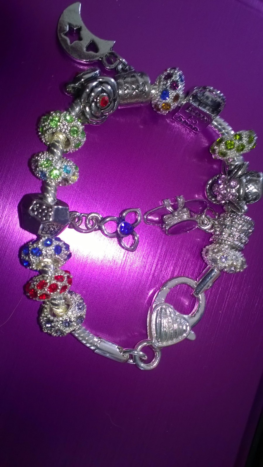 7.5 European Charm Bracelet Full of Charm Beads! Great Price Charms