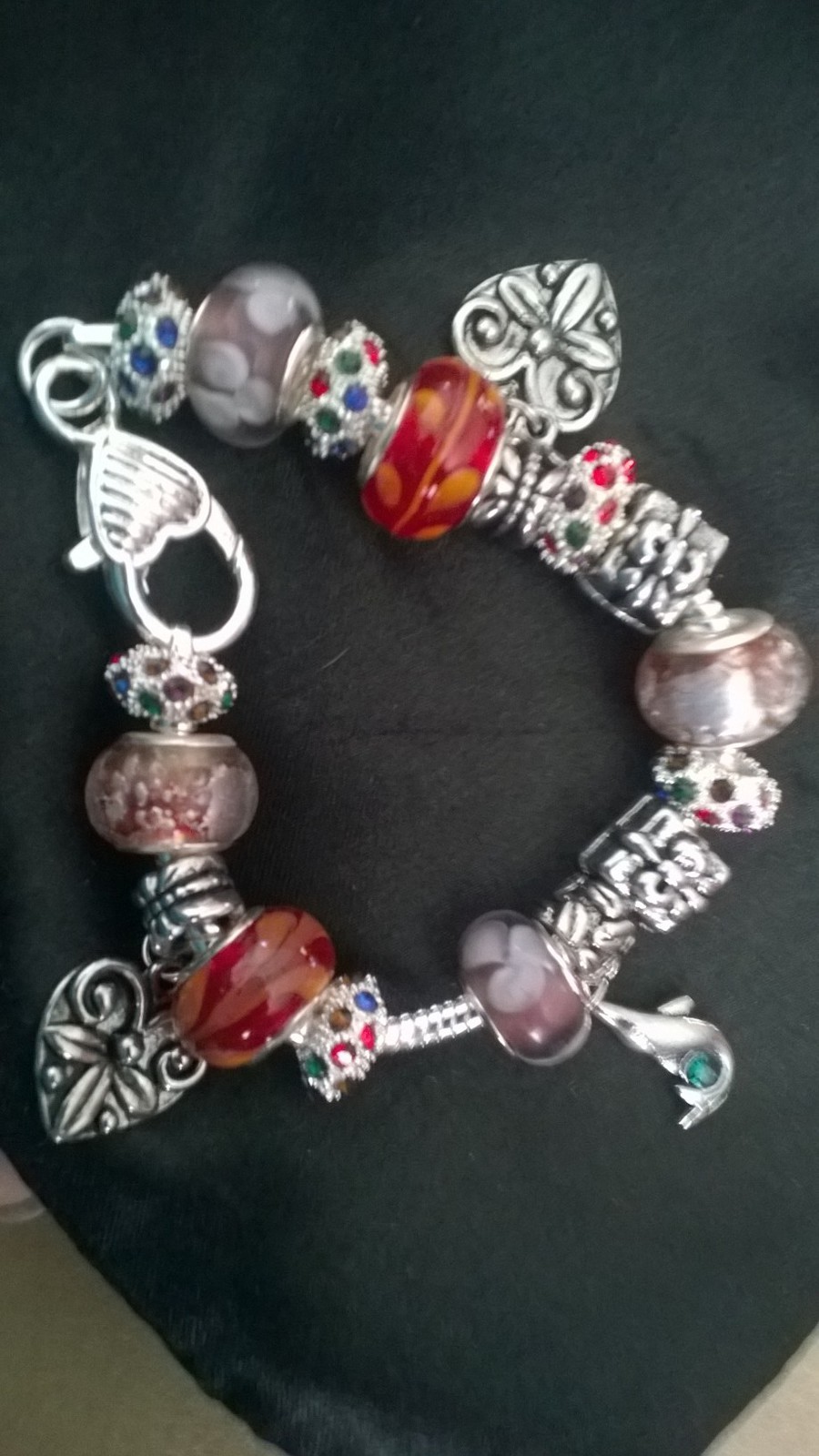 7.5 European Charm Bracelet Full of Charm Beads! Great Price Charms