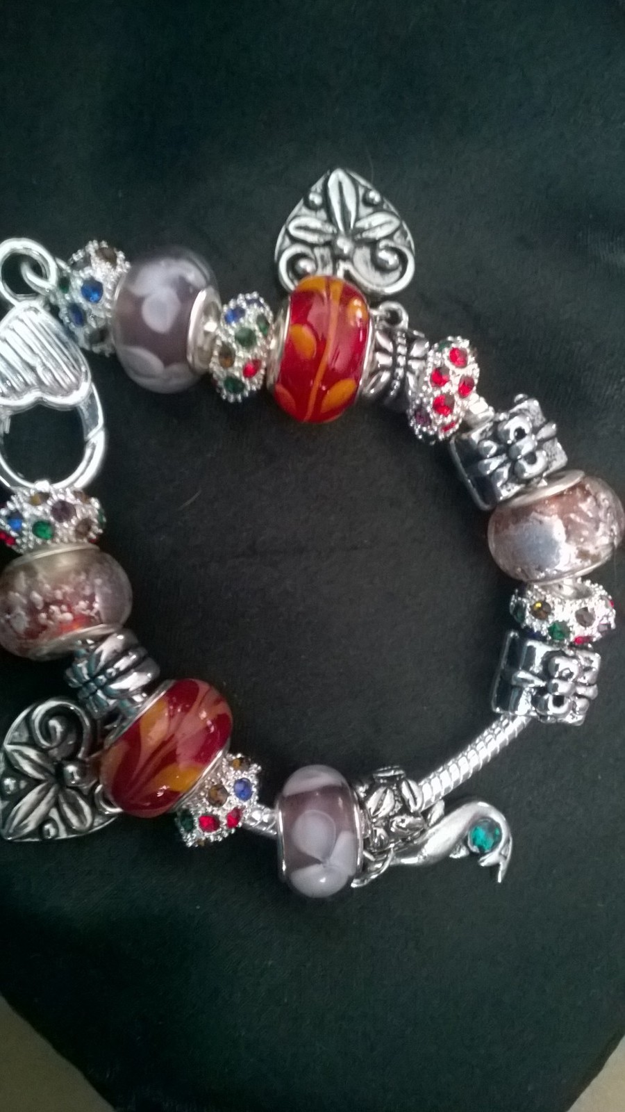 7.5 European Charm Bracelet Full of Charm Beads! Great Price Charms