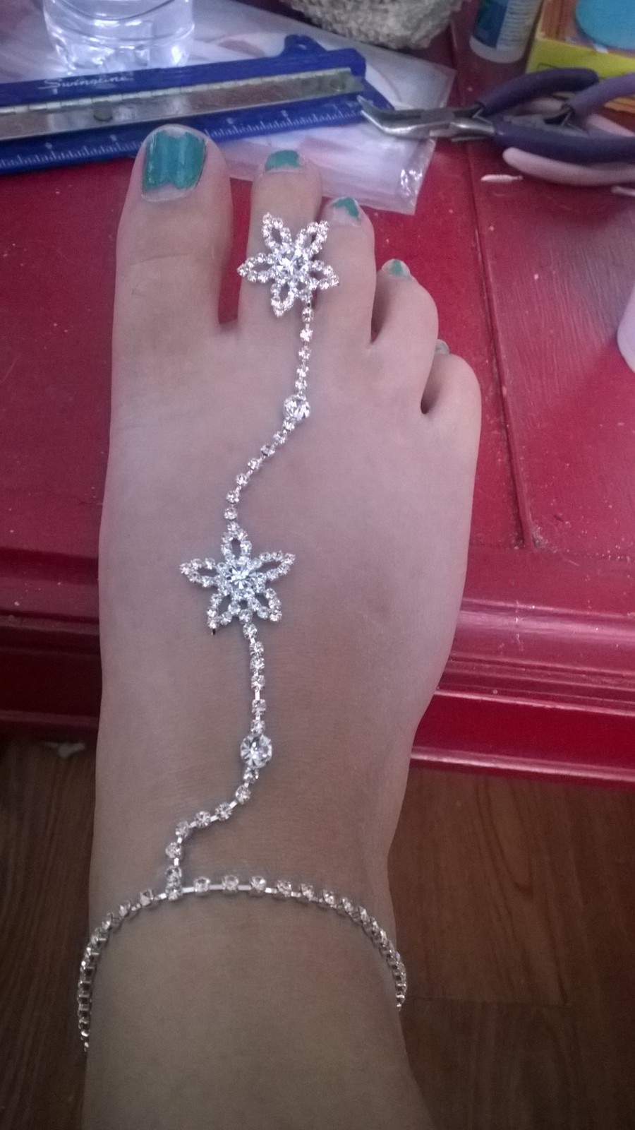 Ankle Bracelet Toe Ring Anklet Slave Bracelet Toe Ring Rhinestone Anklets