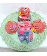Butterflies and Flowers 6 Fragrance Soaps &amp; Serving Dish  - $30.00