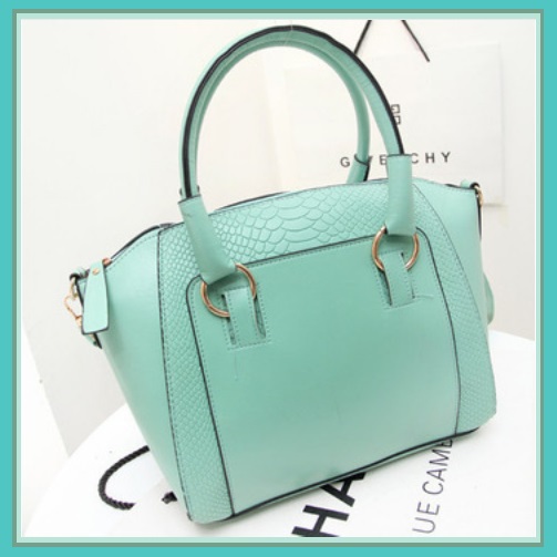 Large Crocodile Leather Designer Tote Handbag with Inside Side Zipper Pockets - Handbags & Purses