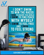 Swimming I Don't Swim To Win The Races Vertical Canvas Decor - $49.99