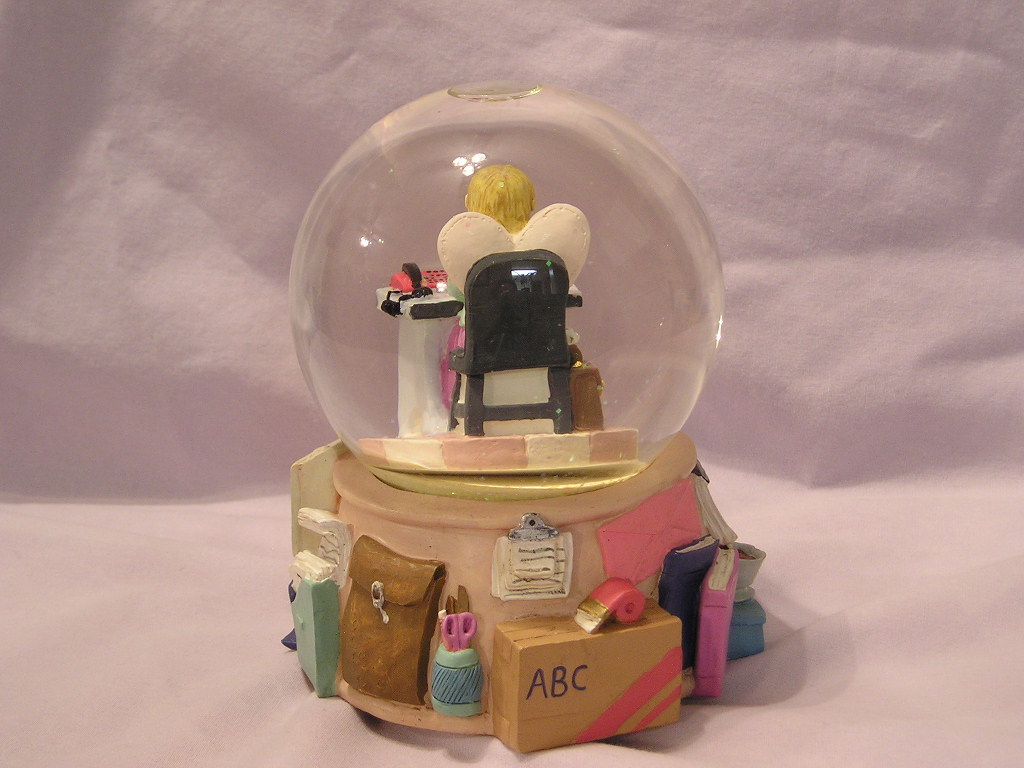 Angel Student Snow Globe Music Box Music Boxes