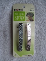 2 Scunci No Slip Grip Hold Slideproof Stay Put Rubber Sheath Metal Hair Barrette - $10.00
