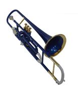  TROMBONE Bb PITCH BLUE BRASS WITH HARD CASE AND MOUTHPIECE, NICELYTUNED  - $226.00