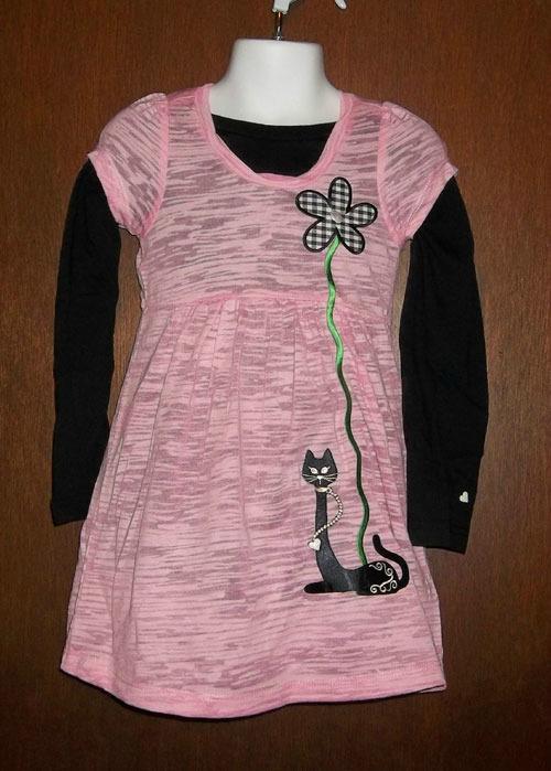 Toddler Girls Black Cat with an Attitude Dress & Top Size 4T Dresses