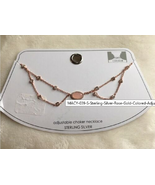 MACY&#39;S Sterling Silver Rose Gold Colored Adjustable Choker Necklace NWT $35 - $15.74