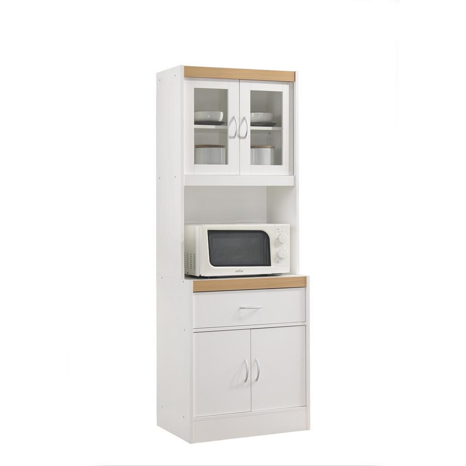 Buffet Cabinet Storage with Microwave Shelf Space Saver Kitchen Tall ...