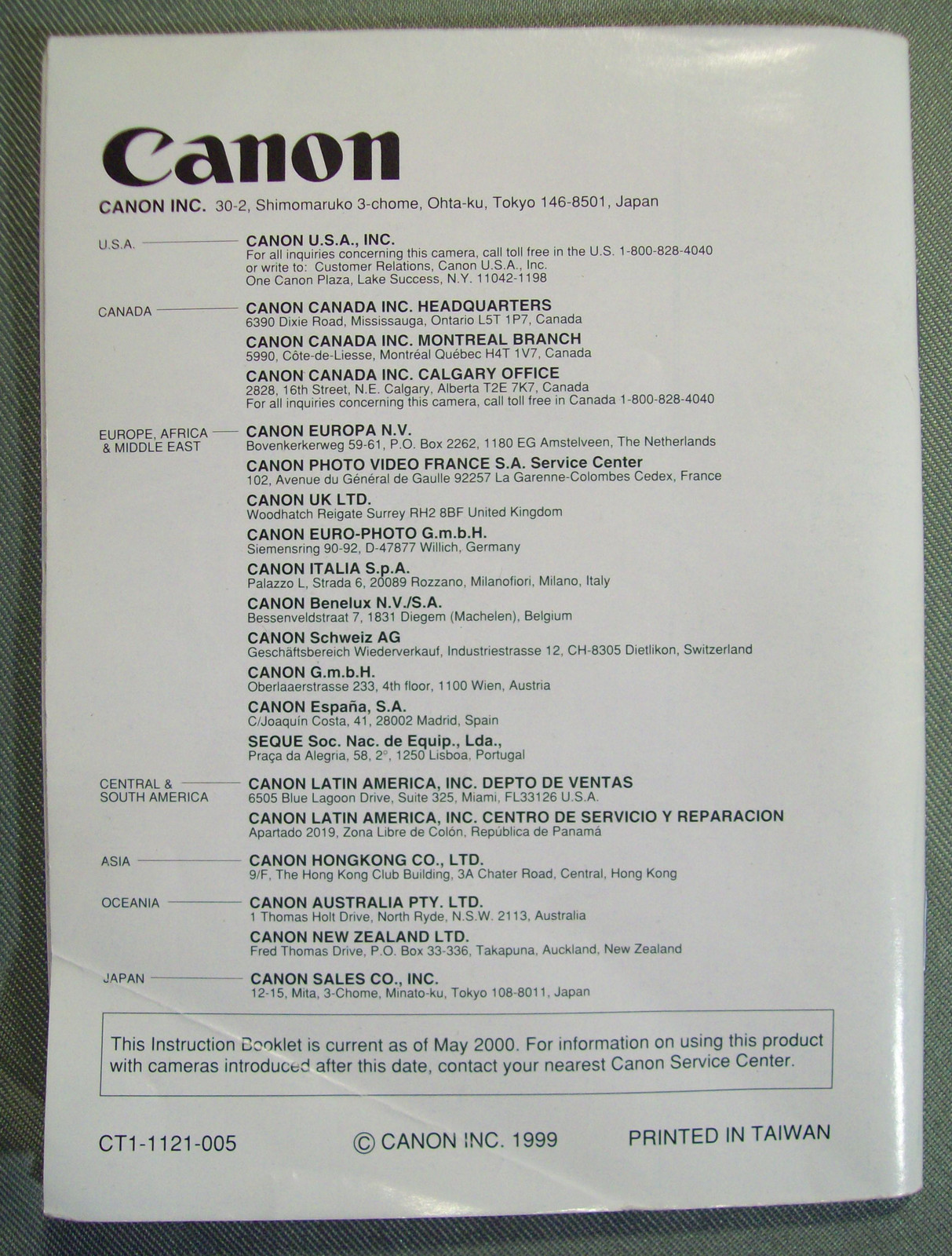 CANON EOS REBEL 2000 REBEL 2000 DATE / 300 300 DATE MANUAL ENGLISH EDITION