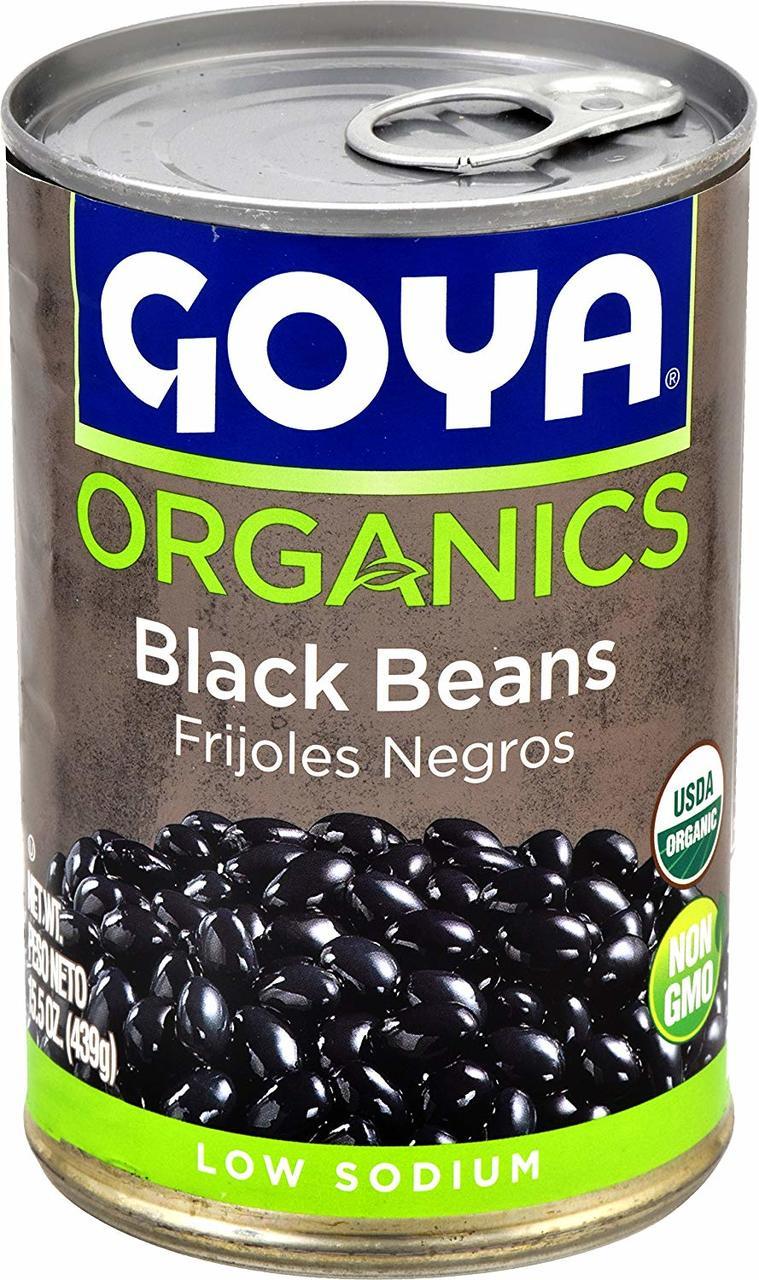 Goya Foods Organic Black Beans Low Sodium, 15.5 oz, ( 6 Cans Included