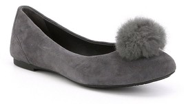 MICHAEL Michael Kors Remi Rabbit Fur Pom Suede Ballet Flat, Sizes 6-10 Charcoal - $99.95