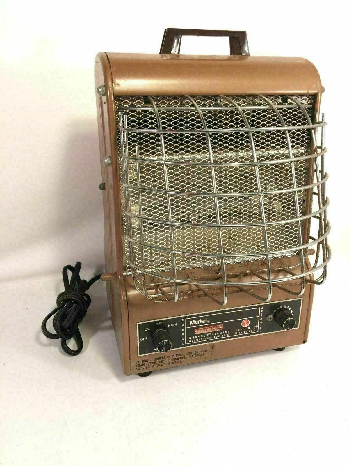 Markel Fan Glo Heetaire Vintage Heater Model 198te Made In Usa