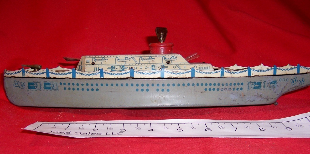 tin toy battleship