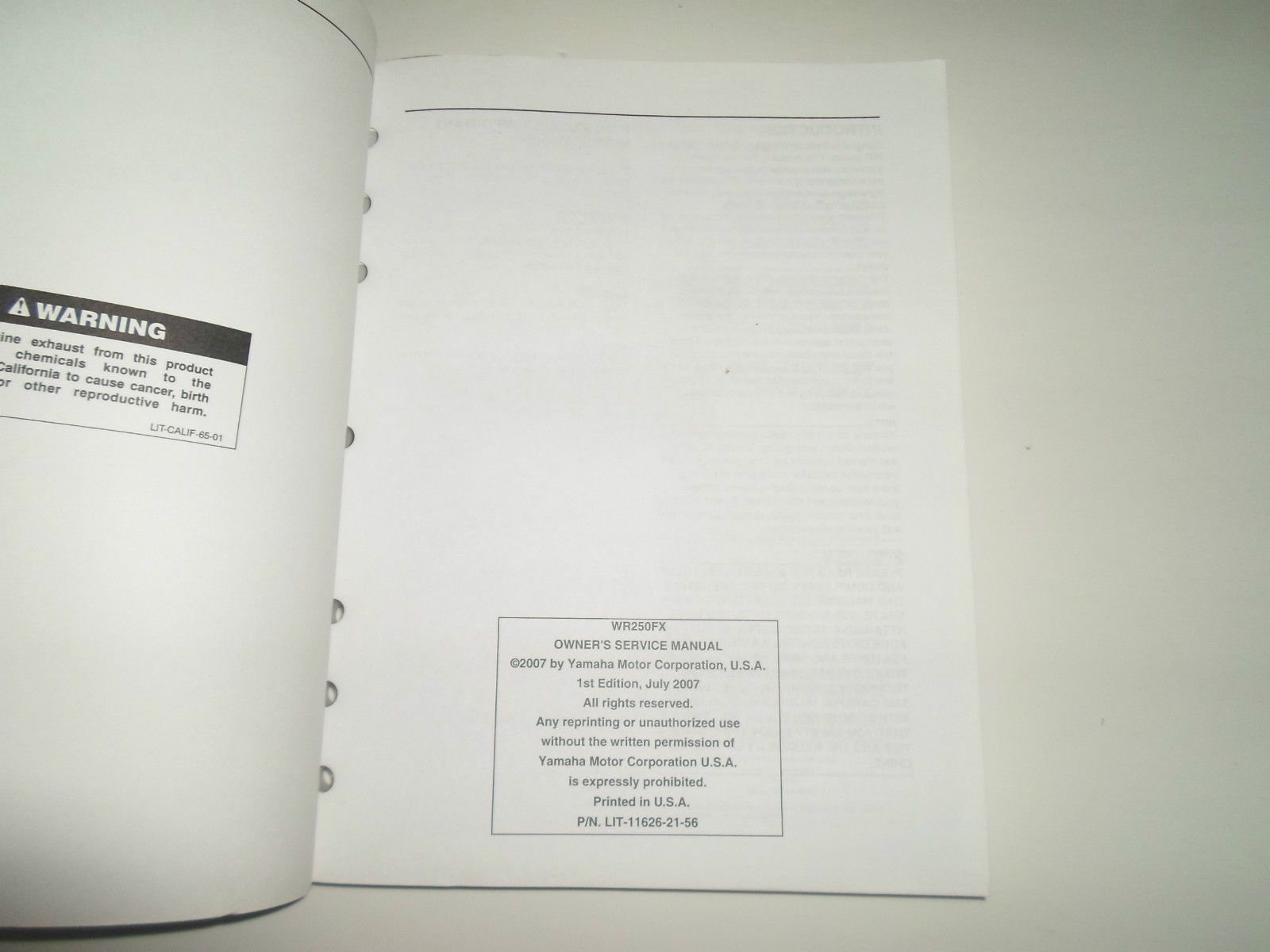 ... 2008 Yamaha WR250FX Owners Service Repair Shop Manual FACTORY OEM BOOK  08 ...