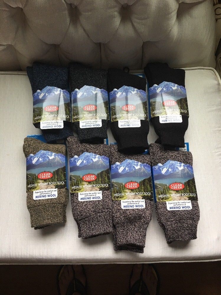 Image of Clear Creek Merino Wool Medium Weight Boot Sock Shoe Size 6-12