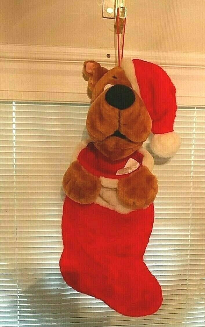 Christmas SCOOBY DOO Stocking Santa Hat Musical Hanna Barbera Gemmy ...