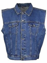 Star Jean Men's Classic Premium Button Up Cotton Denim Jean Vest Blue image 1