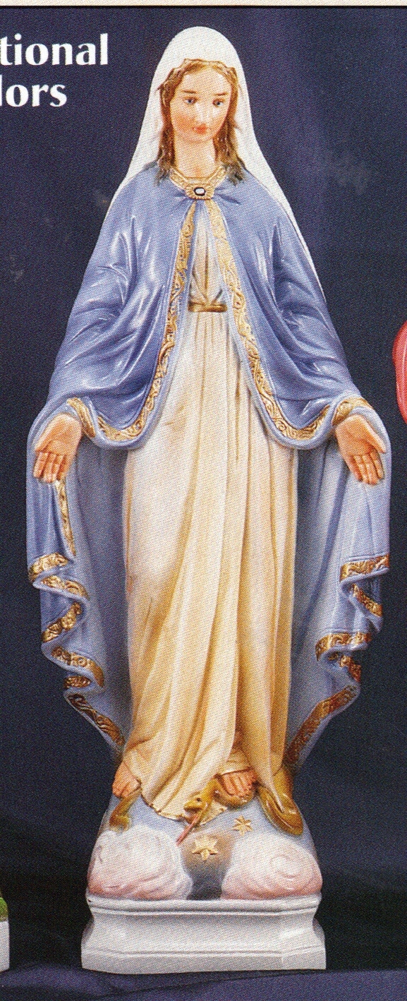 Our Lady of Grace 24 inch Colored Concrete Statue Statues