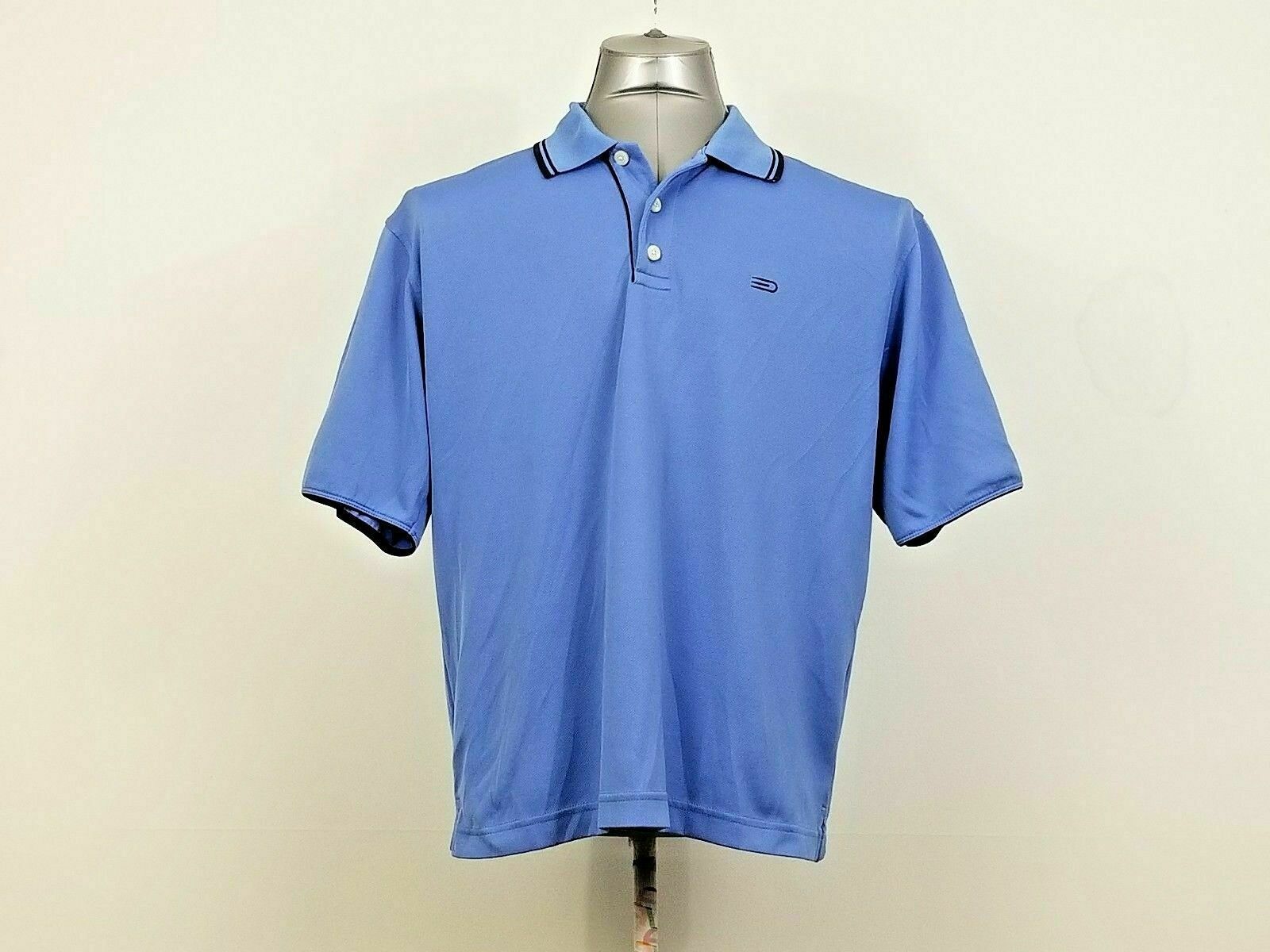 Dockers Blue Polo Shirt Medium Short Sleeve V Neck Athletic Design ...