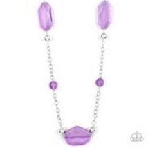 Paparazzi Crystal Charm Purple Necklace - New - $4.50