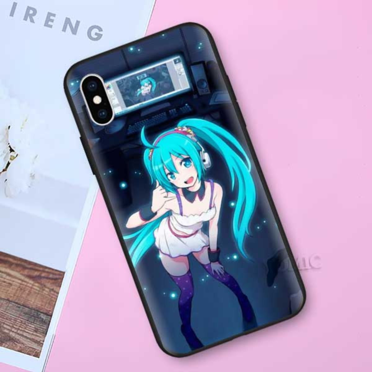 Anime Girl Hatsune Miku Black Soft Silicone Case for Apple iPhone 11 ...