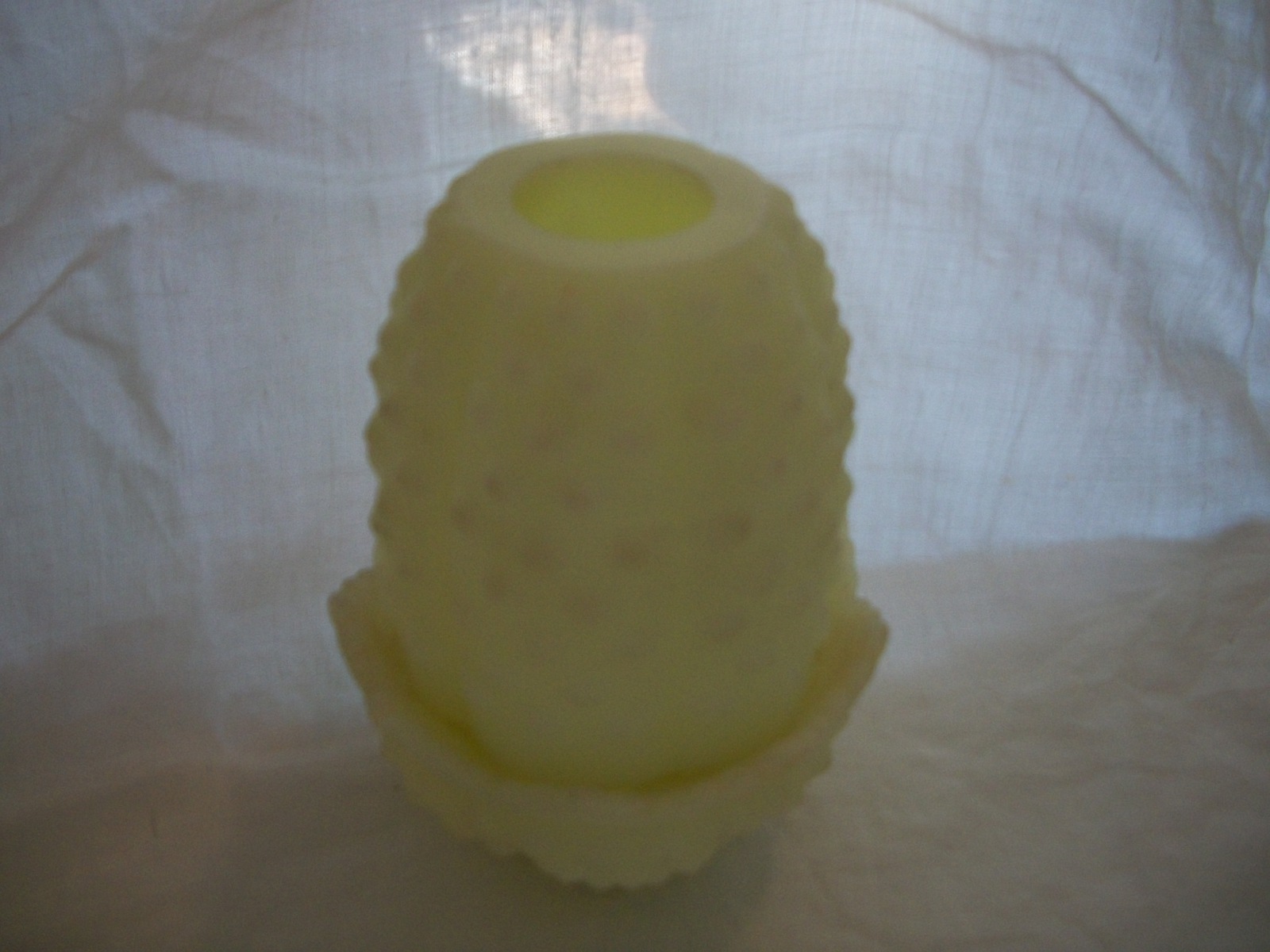 Primary image for Yellow Hobnail Milk Glass Candle Holder