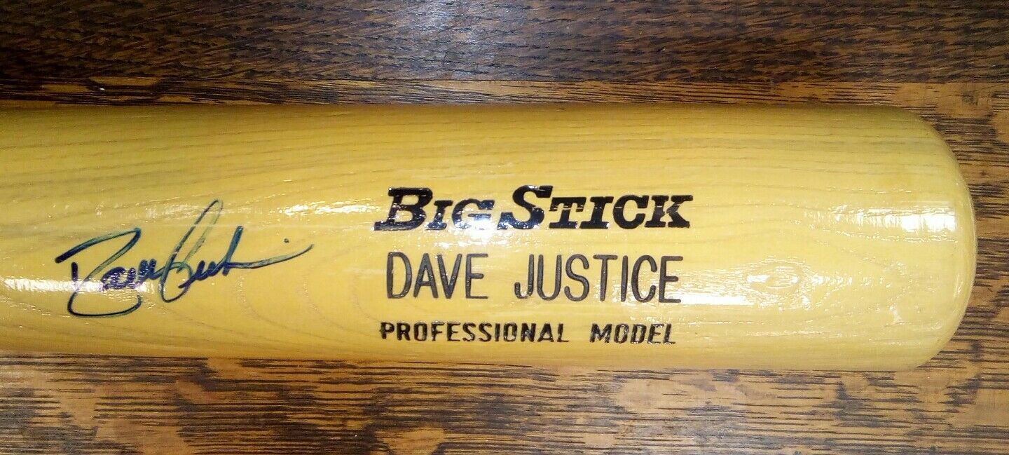 Dave Justice Autograph Signed Rawlings Adirondack Big Stick Baseball