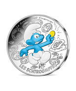 01846 France 10 Euro Silver 2020 Financial The Smurfs Colored Coin Cartoon - $47.49