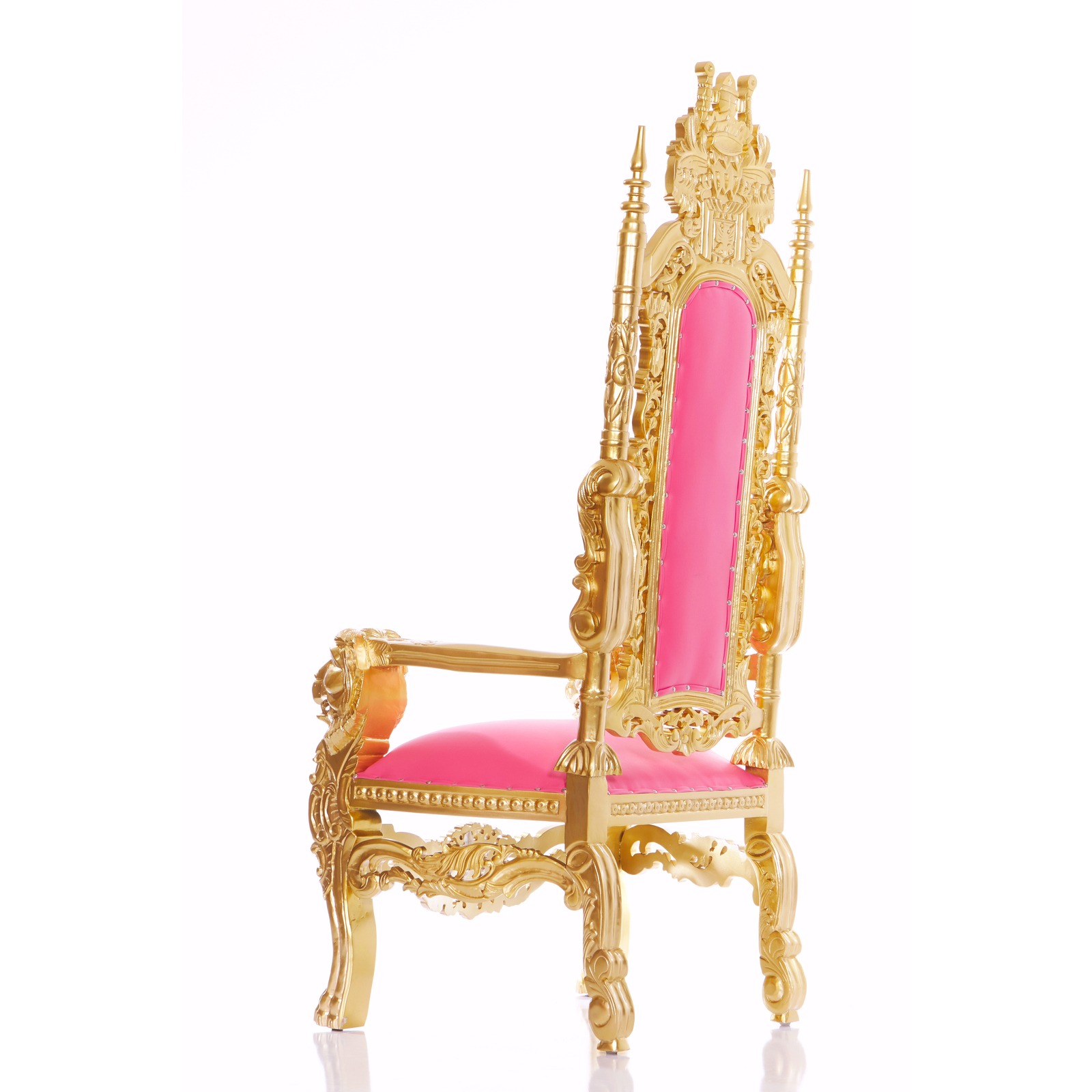 "King David" Royal Lion Throne Chair For All Events 70" Tall Pink
