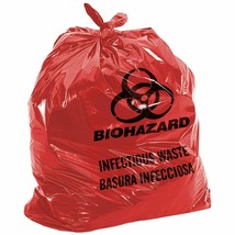 Open Ended Red Biohazard Liners Waste Trash Bags LLDPE 1.3 MIL (20-25 Pack) - $22.42+