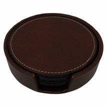 Coasters for Drinks &amp; Glasses, PU Leather Round Coasters with Holder - $33.01