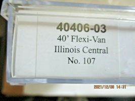 Trainworx Stock # 40406-01 to -03 Illinois Central 40' Flexi-Van Trailer N-Scale image 5