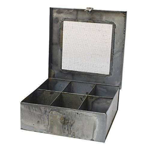 Stonebriar Industrial Galvanized Metal Storage Box With Hinged Lid And