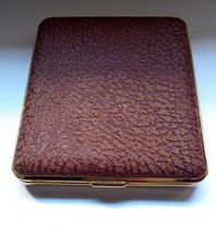 Vintage Brown leather Cigarette case Made in Germany - $25.00