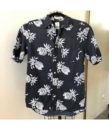 H&amp;M Dark Grey Pineapples Short Sleeve Hawaiian Shirt, Small - $20.00
