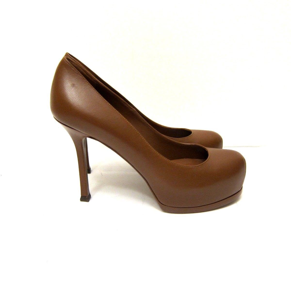 J-3750126 Neuf Yves Saint Laurent Cognac Marron Chaussure à Talon Haut ...