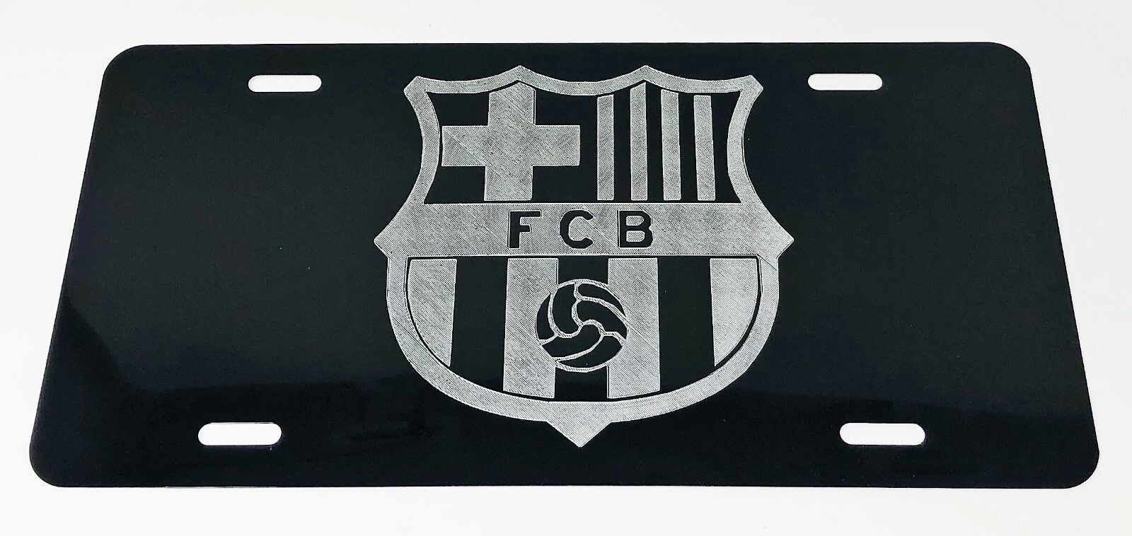 FCB Shield LOGO Car Tag Diamond Etched on Aluminum License Plate