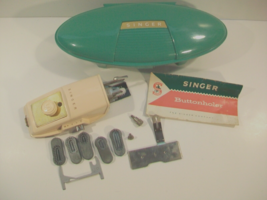 Vintage 1960'S Singer Buttonholer Kit Sewing Green - $15.63