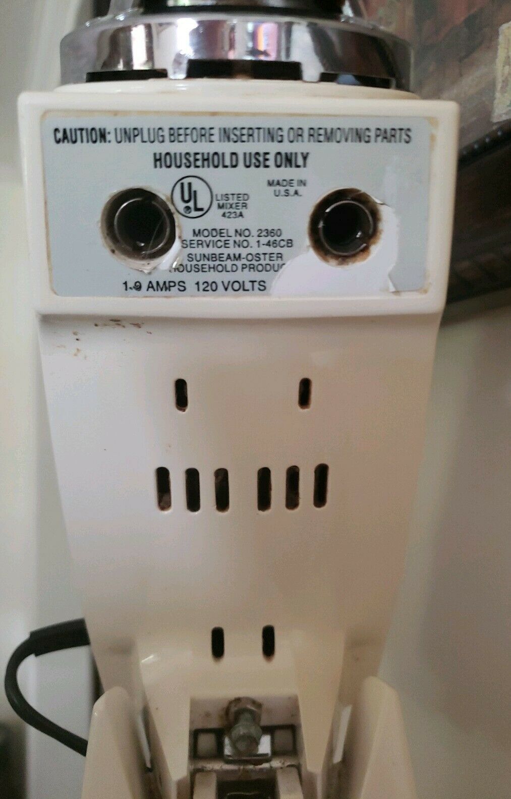 VINTAGE SUNBEAM "AN AMERICAN CLASSIC" MIXMASTER 12SPEED MIXER MODEL