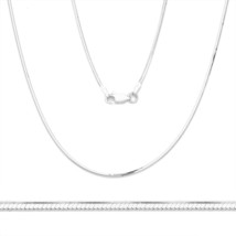 1mm 14k White Gold 925 Sterling Silver Snake Link Italian Chain Necklace - $44.05
