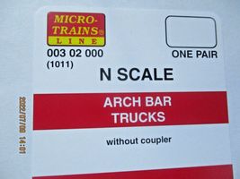 Micro-Trains # 00302000 Arch Bar Trucks without Couplers. 1 Pair. N-Scale image 3