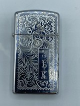 Vintage Zippo Lighter Slim Venetian Initials SLK Engraved - $19.34