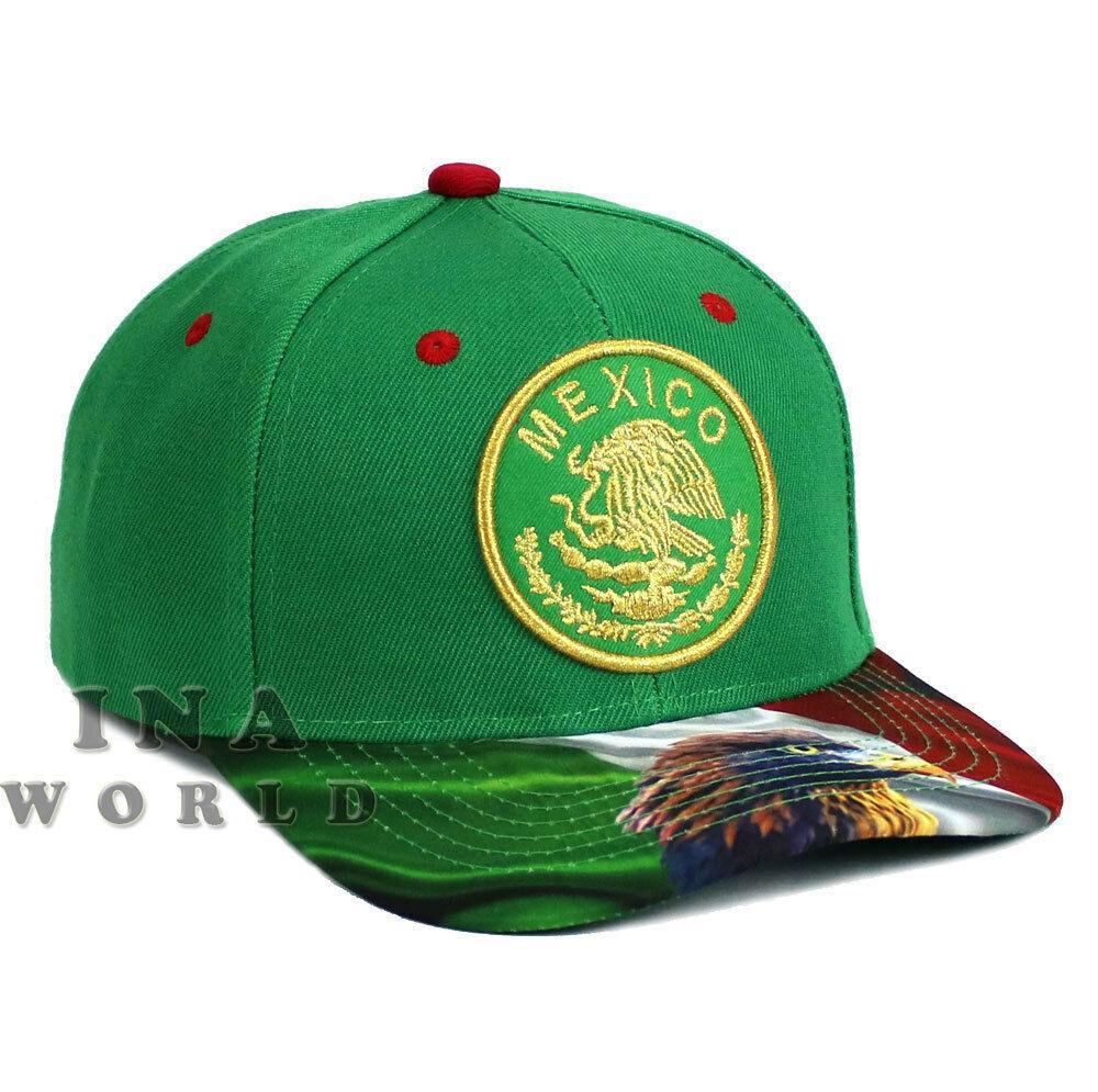 MEXICAN hat MEXICO Eagle Flag bill Gold Federal Logo Snapback Baseball