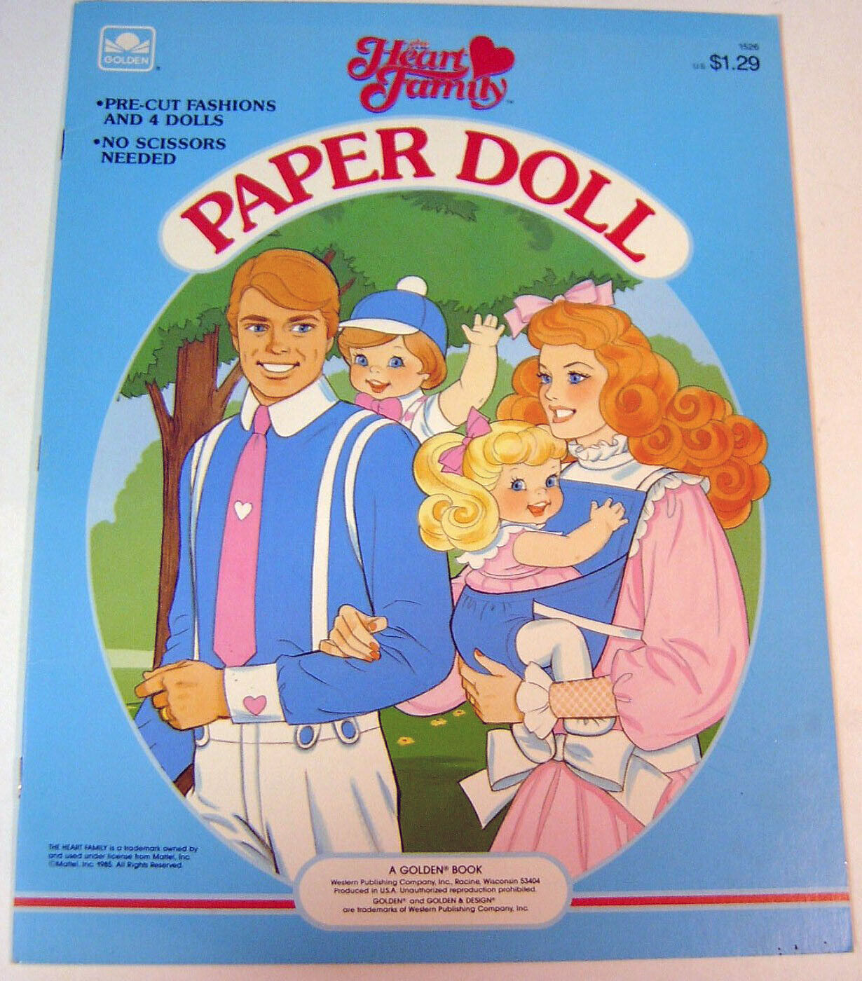 THE HEART FAMILY Paper Doll Book Vintage 1985 PreCut Golden Unused