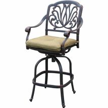 Outdoor propane fire pit table Elisabeth bar stools cast aluminum furniture image 10