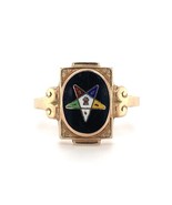 10k Gold Enamel Eastern Star Masonic Lady&#39;s Ring Jewelry (#J5693) - $222.75