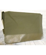 Old Navy Khaki Green Lap Top Tablet  Nylon  Book Flap Shoulder Bag 17x12x 4 - $18.56