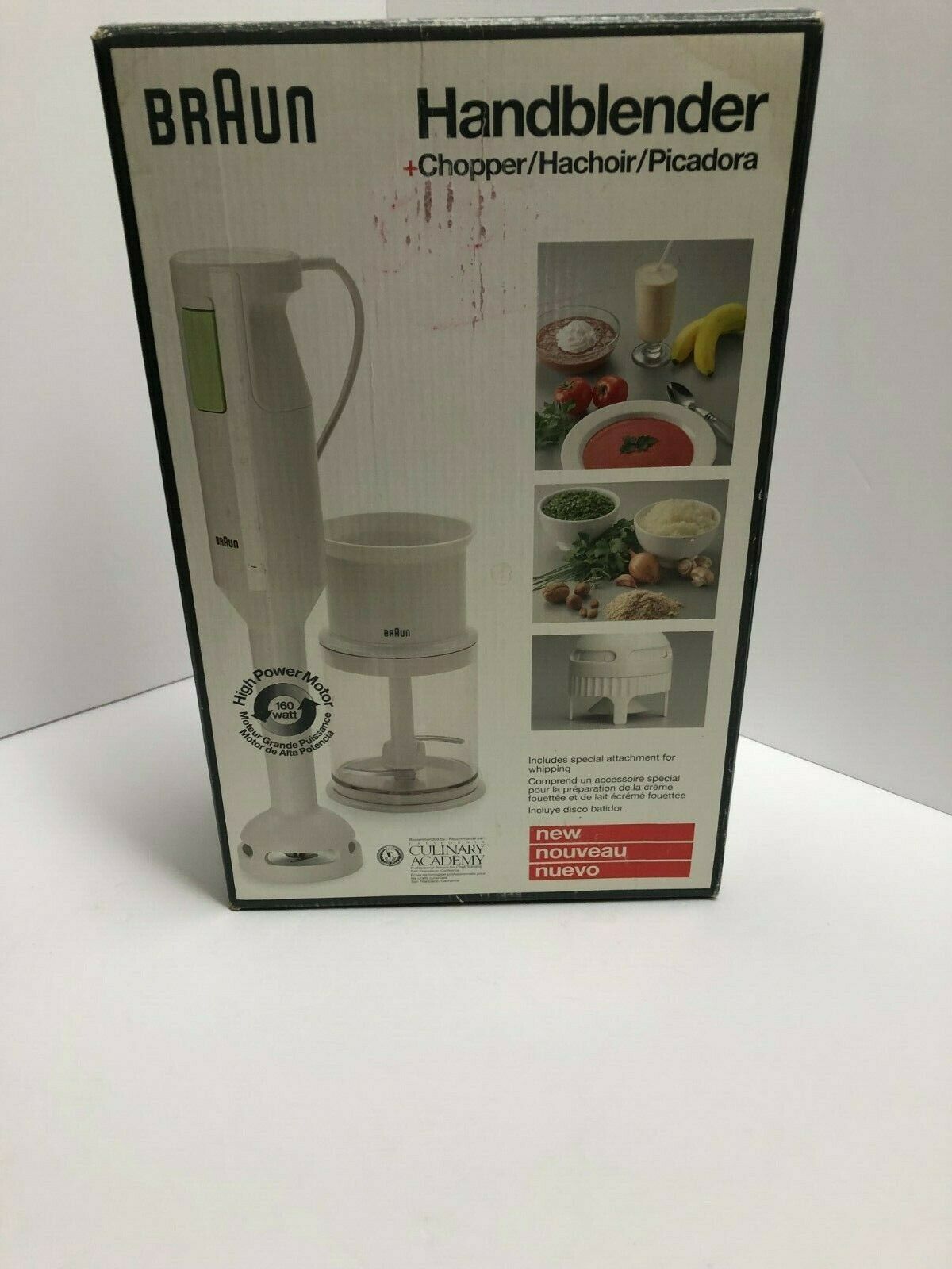 BRAUN HIGH POWER Immersion HAND BLENDER W CHOPPER WHIP DISK WALL HOLDER