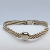 PANDORA Reflexions Mesh Bracelet Simple Heart Charm Sterling Silver 925 ... - $84.15